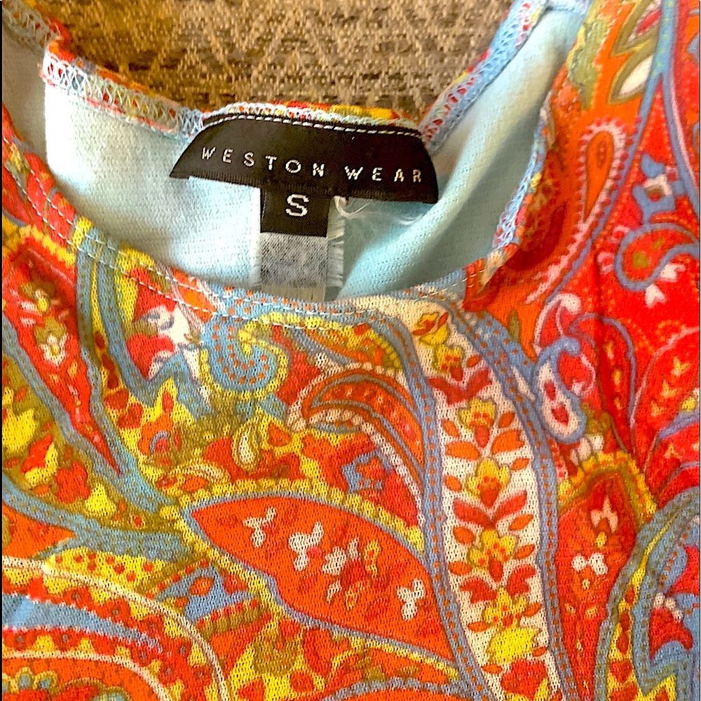 Weston wear fine mesh paisley tank top
